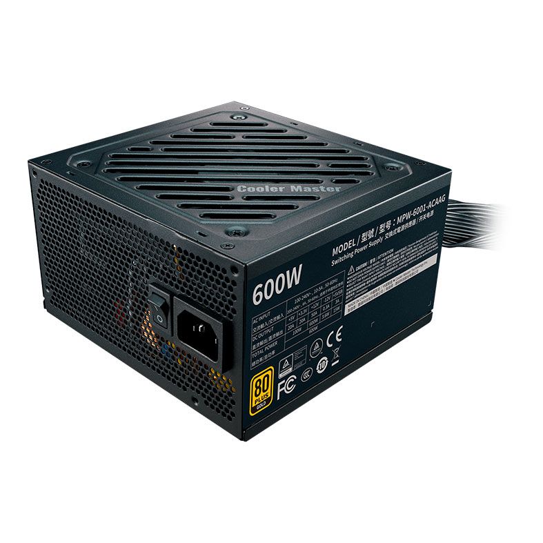 Fonte Cooler Master G600 Gold, 600W, 80 Plus Gold, Preto, MPW-6001-ACAAG-BR