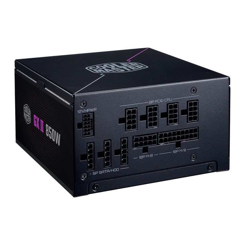 Fonte Cooler Master GX II 850 Gold, 850W, PCI-e 5.0, Full Modular, 80 Plus Gold, Preto, MPX-8503-AFAG-2BWO