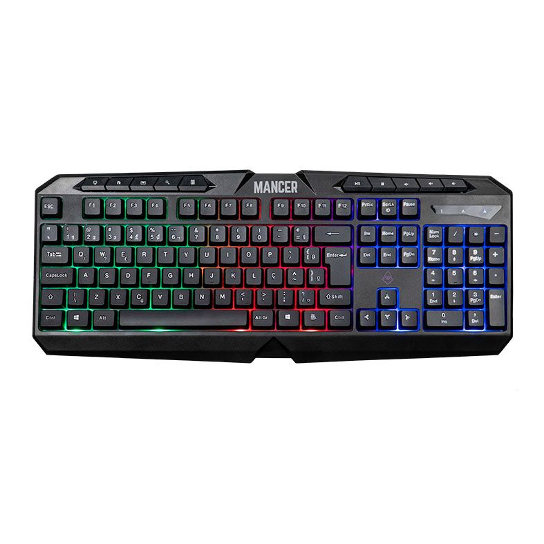 OPENBOX Combo Gamer Mancer ORC V2 4x1, Rainbow, Teclado ABNT2, Mouse 6400DPI, Mousepad Pequeno, Headset Drivers 40mm, MRC-ORC2-RBW01