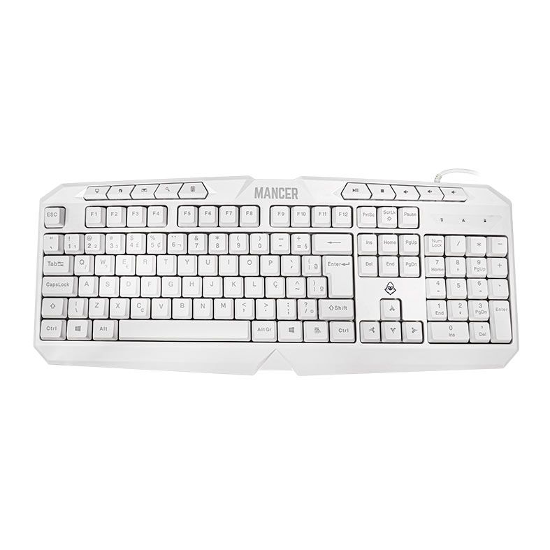 OPENBOX Combo Gamer Mancer ORC V2 4x1, Rainbow, Teclado ABNT2, Mouse 6400DPI, Mousepad Pequeno, Headset Drivers 40mm, Branco, MRC-ORC2-WH01