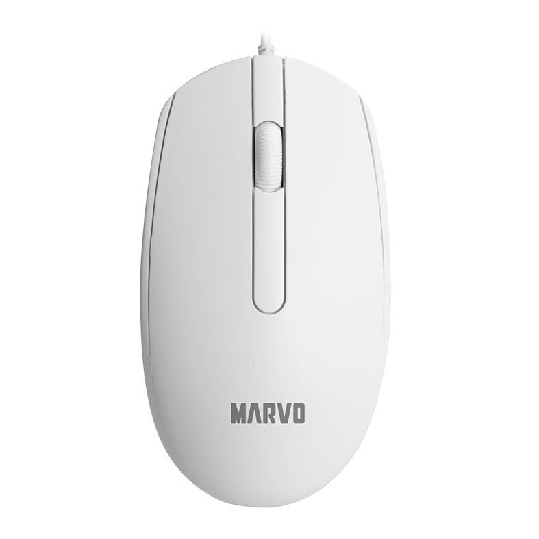 Mouse Marvo MS003, 1000DPI, 3 Botoes, Branco, MS003-WH