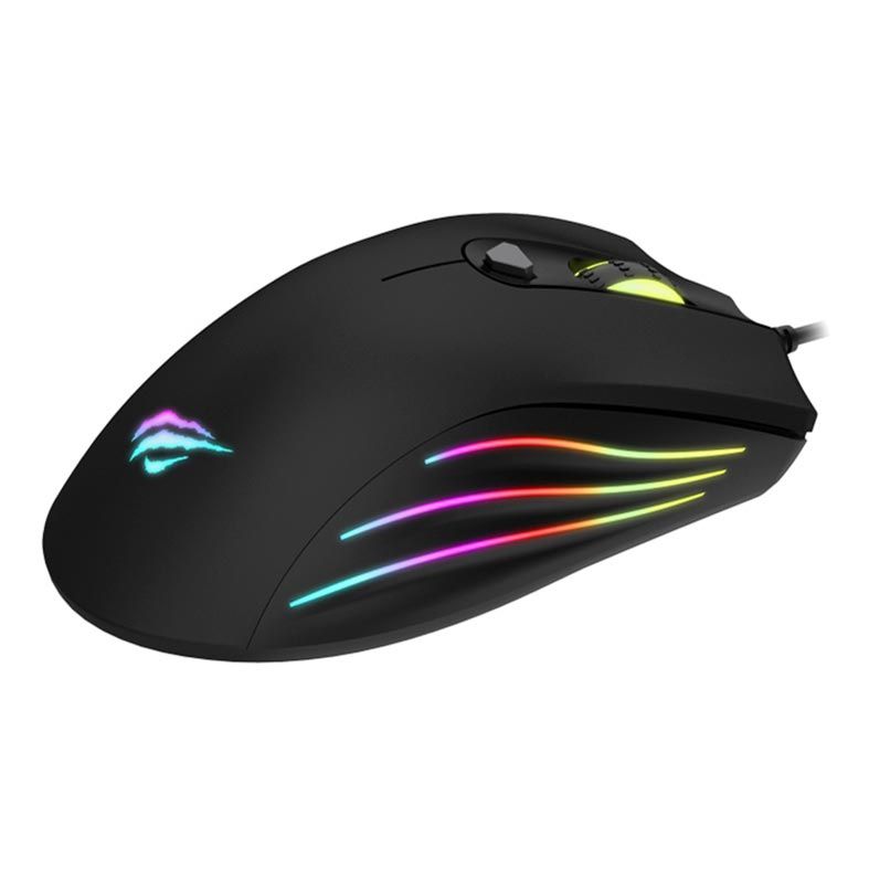 Mouse Gamer Havit MS1002 RGB 3200DPI Preto