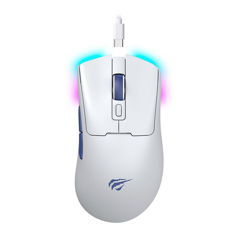 Mouse Gamer Havit MS966SE, RGB, 10000PI, 6 Botoes, Wireless, Branco, MS966SE-WHT