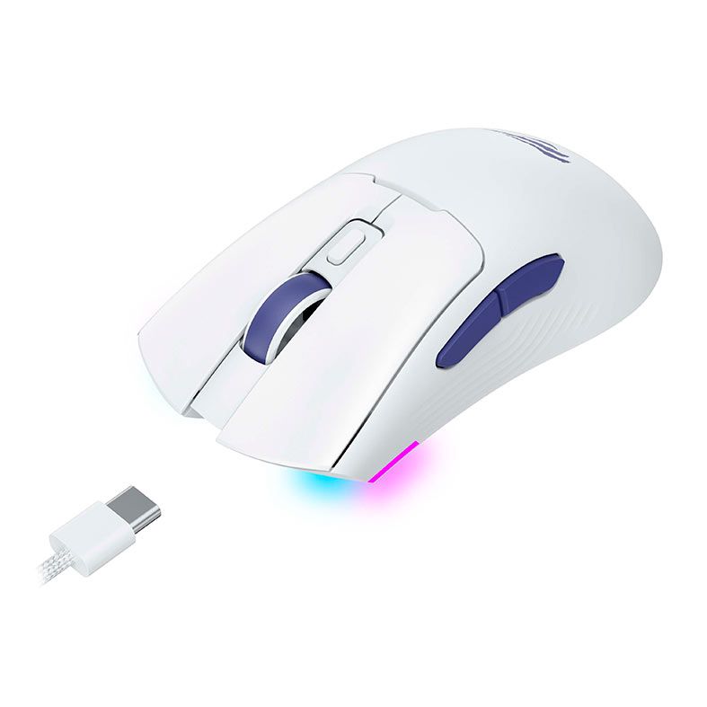 Mouse Gamer Havit MS966SE, RGB, 10000PI, 6 Botoes, Wireless, Branco, MS966SE-WHT