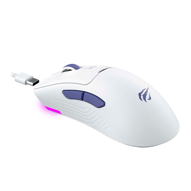 Mouse Gamer Havit MS966SE, RGB, 10000PI, 6 Botoes, Wireless, Branco, MS966SE-WHT
