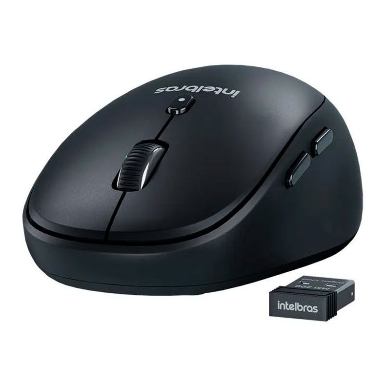 Mouse Wireless Intelbras MSI 200, 2400DPI, Preto, MSI200-PRETO