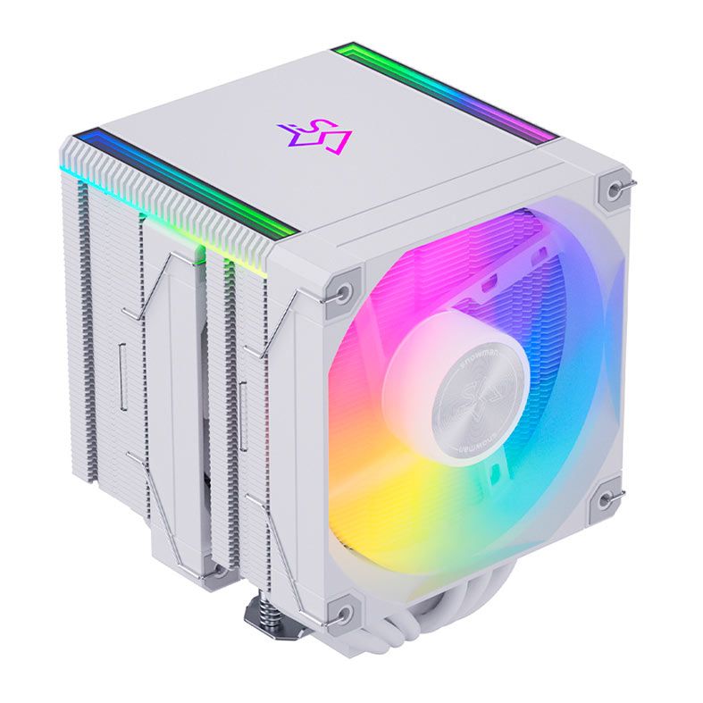 Cooler Para Processador Snowman MT660 V4, ARGB, 2x120mm, Branco, MT660-V4-WH-ARGB