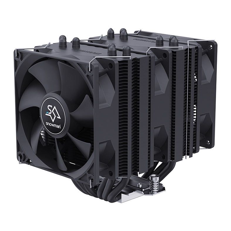 Cooler Para Processador Snowman MX6 V3, 3x90mm, Preto, MX6-V3-BK-WD-4P-3FAN-BK