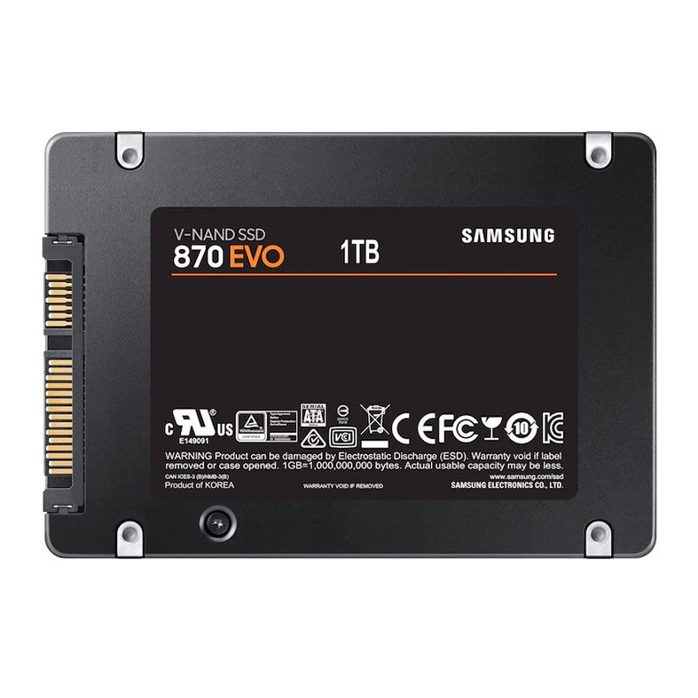 SSD Samsung 870 Evo, 1TB, 2.5, Sata III 6GB/s, Leitura 560MB/s, Gravacao 530MB/s, MZ-77E1T0B-AM