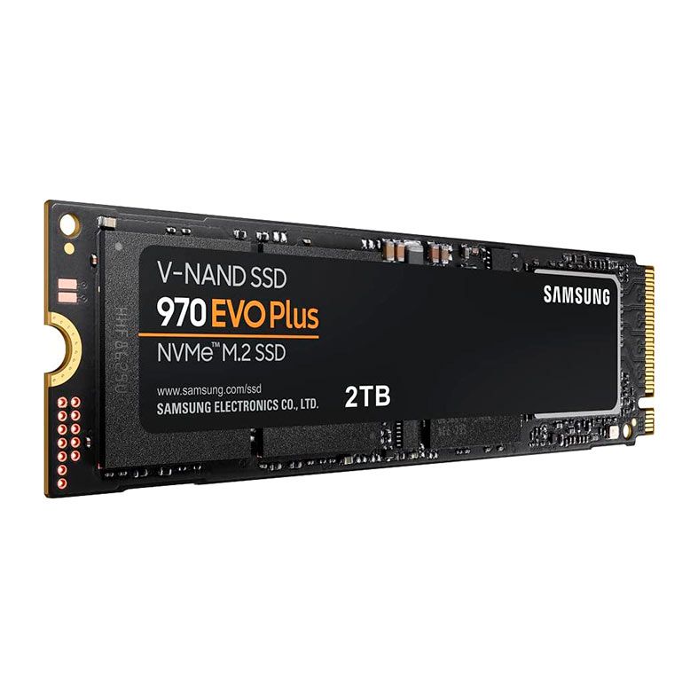 SSD Samsung 970 EVO Plus, 2TB, M.2 2280, PCIe NVMe, Leitura 3500 MB/s, Gravacao 3300 MB/s, MZ-V7S2T0B-AM