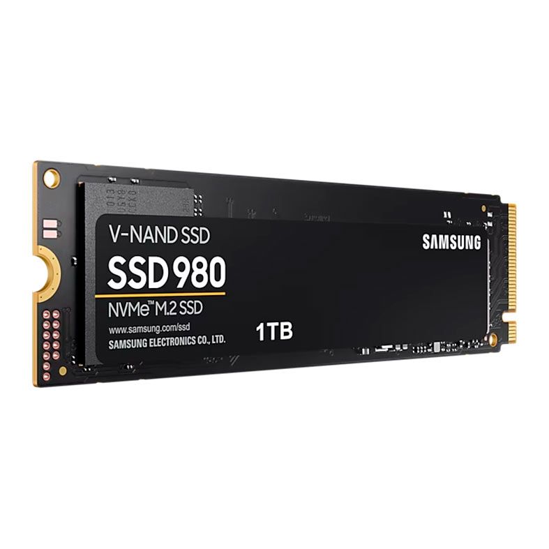 SSD Samsung 980, 1TB, M.2 2280, PCIe NVMe, Leitura 3500 MB/s, Gravacao 3000 MB/s, MZ-V8V1T0BW