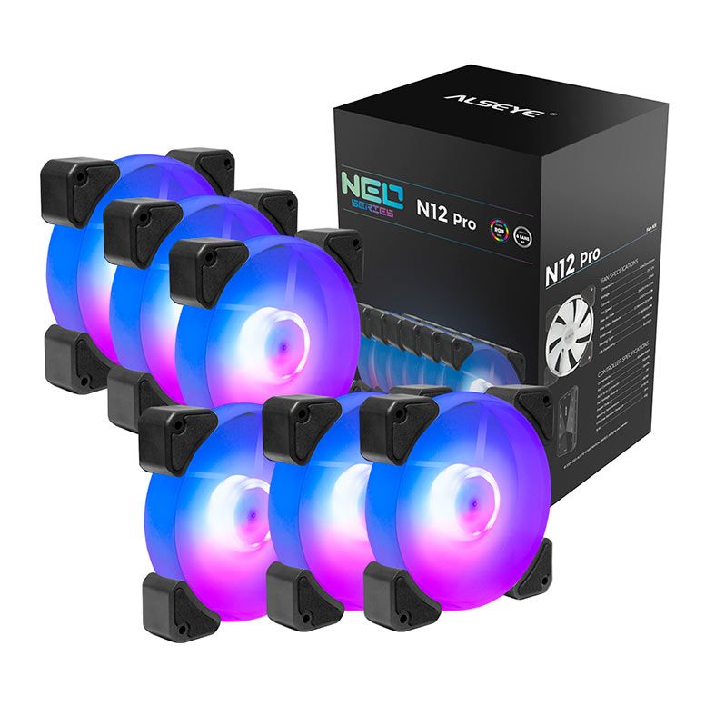 Kit Ventoinhas Alseye N12 Pro, ARGB, 6X120mm, Preto, N12-PRO-B