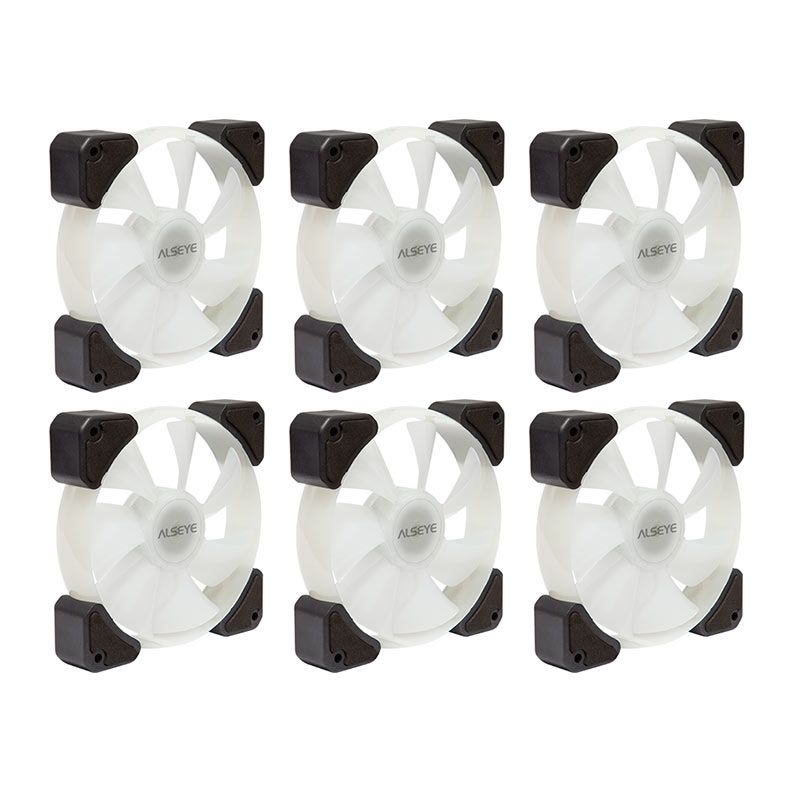 Kit Ventoinhas Alseye N12 Pro, ARGB, 6X120mm, Preto, N12-PRO-B