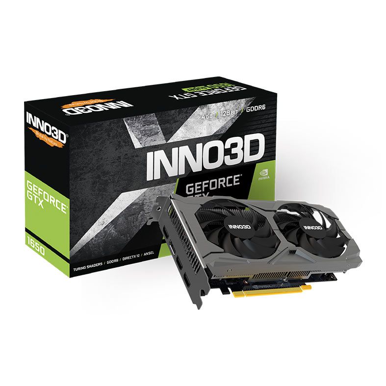 Placa de Video INNO3D GeForce GTX 1650 Twin X2 OC V3, 4GB, GDDR6, 128-bit, N16502-04D6X-171330N