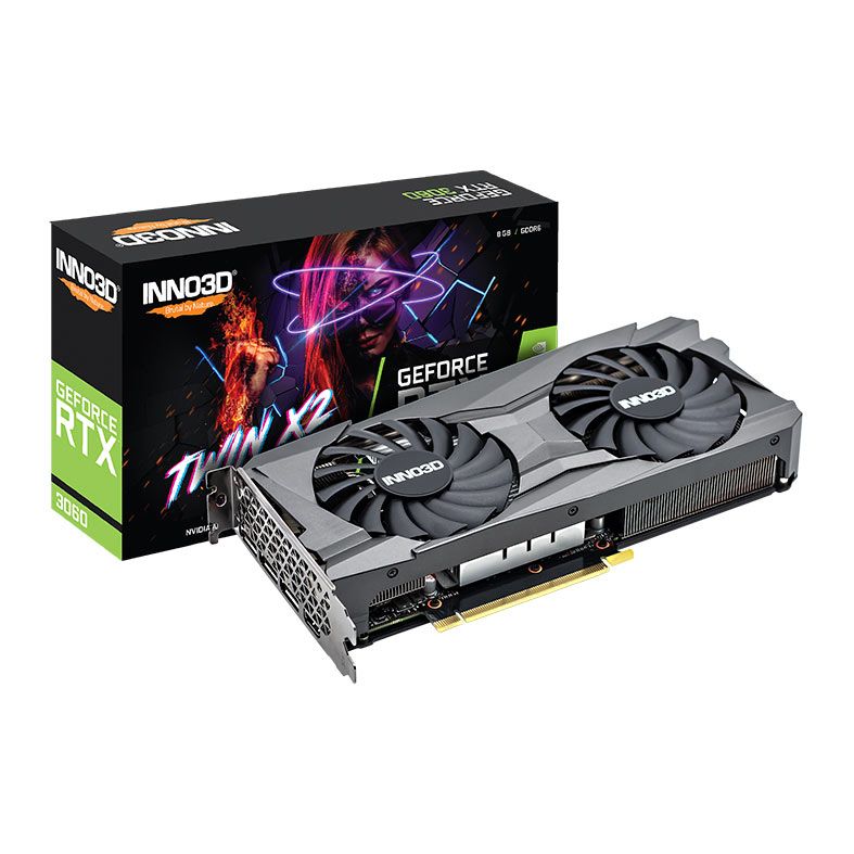 Placa de Video INNO3D GeForce RTX 3060 Twin X2, 8GB, GDDR6, 128-bit, N30602-08D6-11902130-NAC