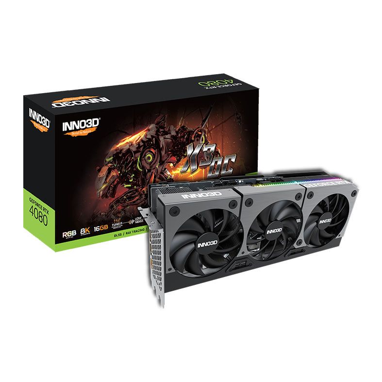 Placa de Video INNO3D GeForce RTX 4080 X3 OC, 16GB, GDDR6X, 256-bit, N40803-166XX-187049N