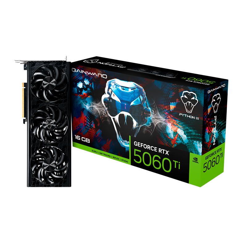 グラフィックボード・グラボ・ビデオカード Gainward GeForce RTX 5060 Ti 16GB Placa de Video Gainward GeForce RTX 5060 Ti Python III , 16GB