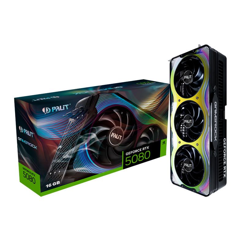 Placa de Video Palit GeForce RTX 5080 Game Rock, 16GB, GDDR7, 256