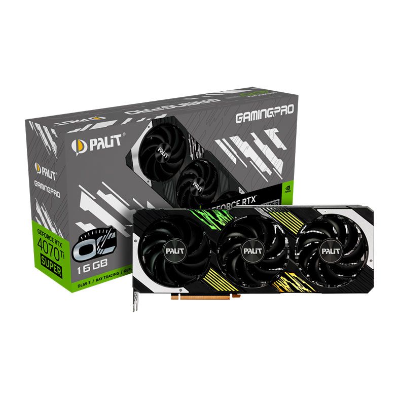 Placa de Video Palit GeForce RTX 4070 Ti Super GamingPro OC, 16GB, GDDR6X, 256-bit, NED47TSH19T2-1043A