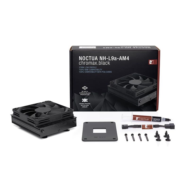 Cooler Para Processador Noctua NH-L9a-AM4 chromax, 92mm, Preta, NH-L9A-AM4-CH.BK