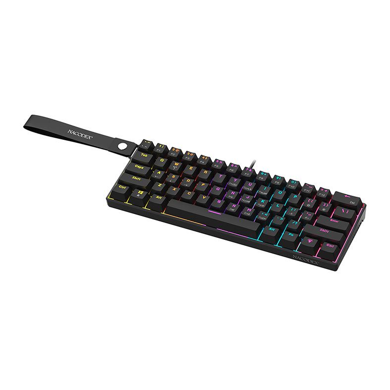 OPENBOX Teclado Mecanico Ajazz NK61, Rainbow, Switch Vermelho, Preto, NK61-BK