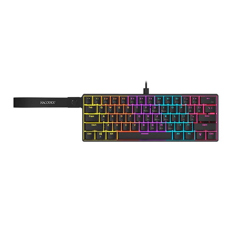 OPENBOX Teclado Mecanico Ajazz NK61, Rainbow, Switch Vermelho, Preto, NK61-BK