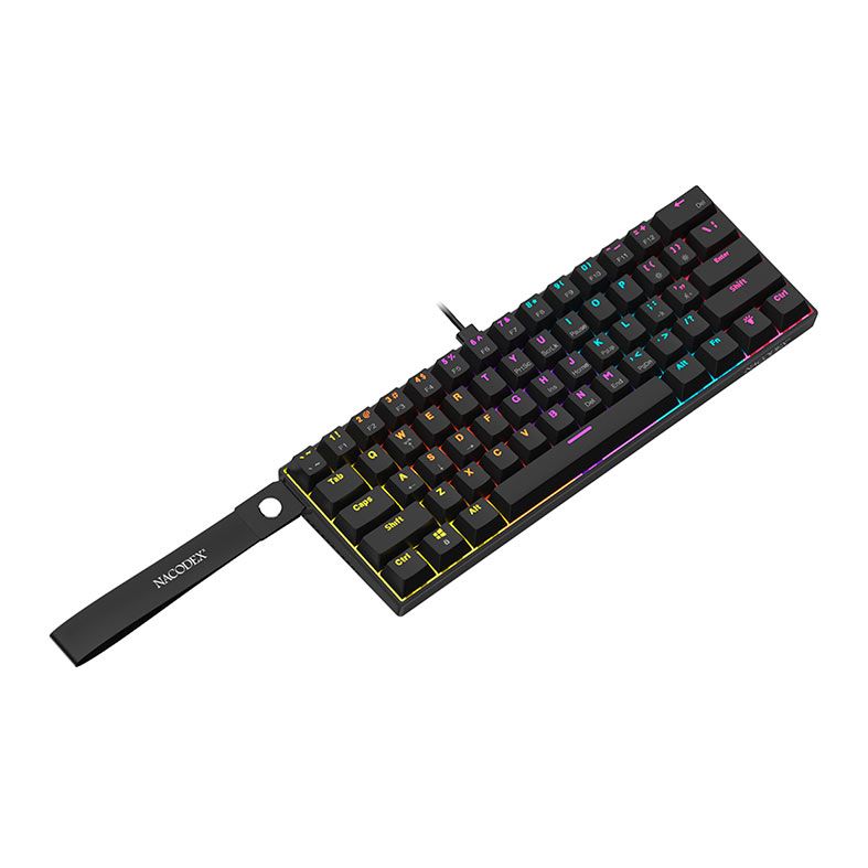 OPENBOX Teclado Mecanico Ajazz NK61, Rainbow, Switch Vermelho, Preto, NK61-BK