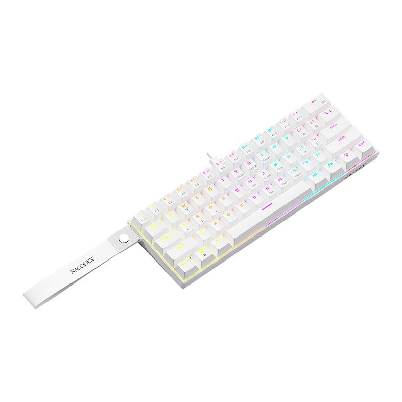 OPENBOX Teclado Mecanico Ajazz NK61, Rainbow, Switch Vermelho, Branco, NK61-WH