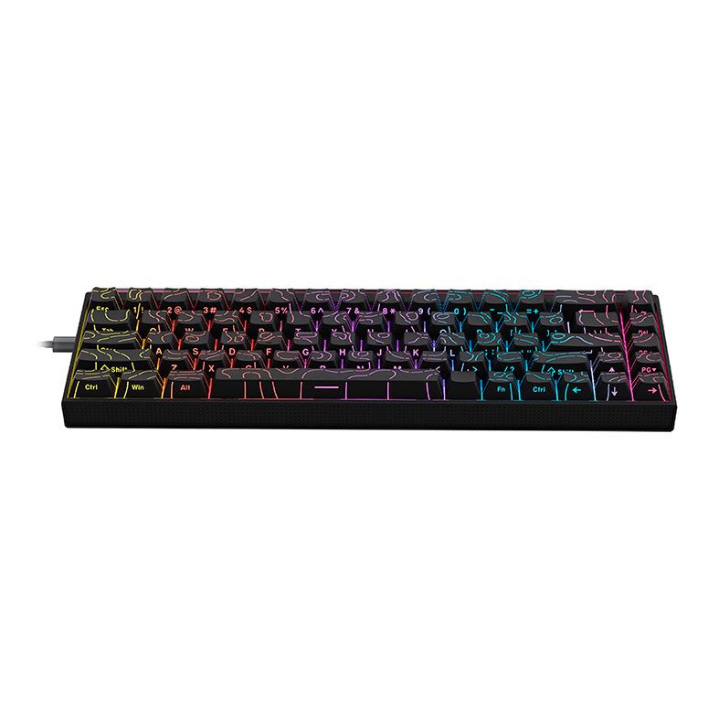 Teclado Mecanico Ajazz NK68, Rainbow, Switch Vermelho, Preto, NK68-BK