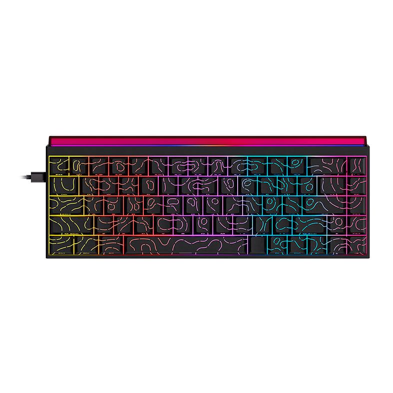 OPENBOX Teclado Mecanico Ajazz NK68, Rainbow, Switch Vermelho, Preto, NK68-BK
