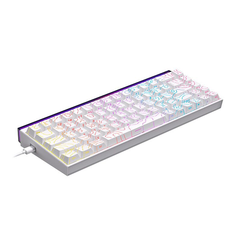 Teclado Mecanico Ajazz NK68, Rainbow, Switch Vermelho, Branco, NK68-WH