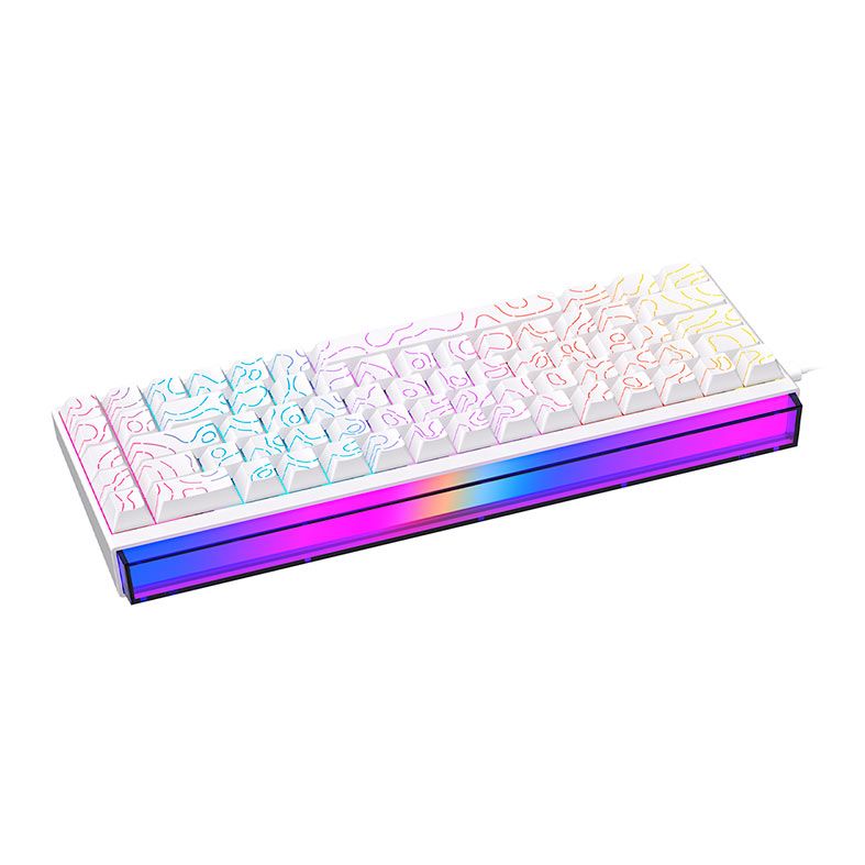 Teclado Mecanico Ajazz NK68, Rainbow, Switch Vermelho, Branco, NK68-WH