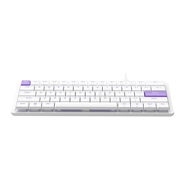 Teclado Mecanico Ajazz NKL61, Switch Vermelho, Branco e Roxo, NKL61-WP
