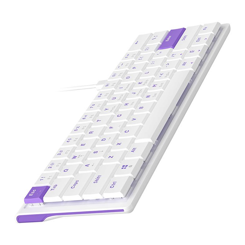 Teclado Mecanico Ajazz NKL61, Switch Vermelho, Branco e Roxo, NKL61-WP