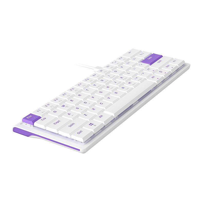 Teclado Mecanico Ajazz NKL61, Switch Vermelho, Branco e Roxo, NKL61-WP