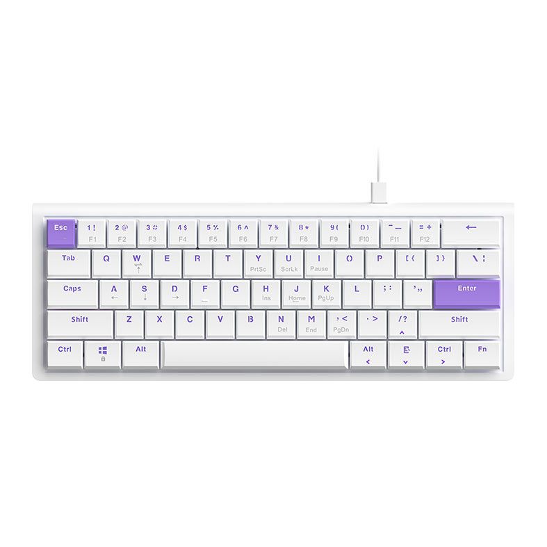 Teclado Mecanico Ajazz NKL61, Switch Vermelho, Branco e Roxo, NKL61-WP