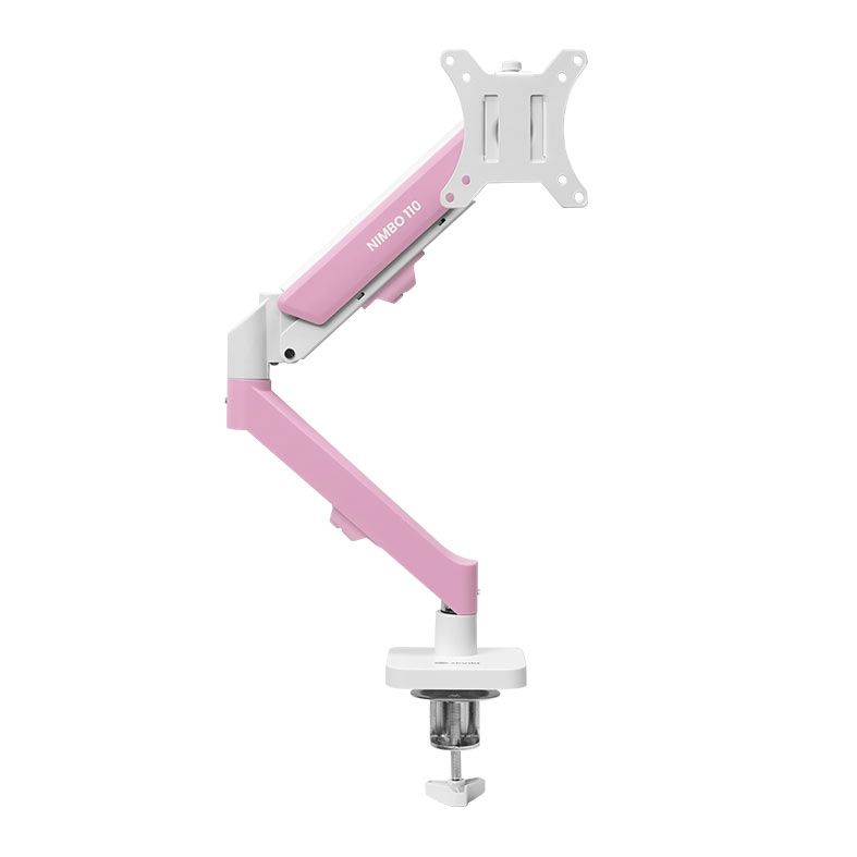 Suporte Articulado Para Monitor Zinnia Nimbo 110 Soft Pink Edition, 13 Pol a 32 Pol, Branco, ZNO-SPINK110-WL01-V2