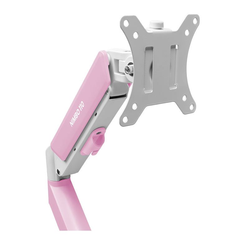 Suporte Articulado Para Monitor Zinnia Nimbo 110 Soft Pink Edition, 13 Pol a 32 Pol, Branco, ZNO-SPINK110-WL01-V2