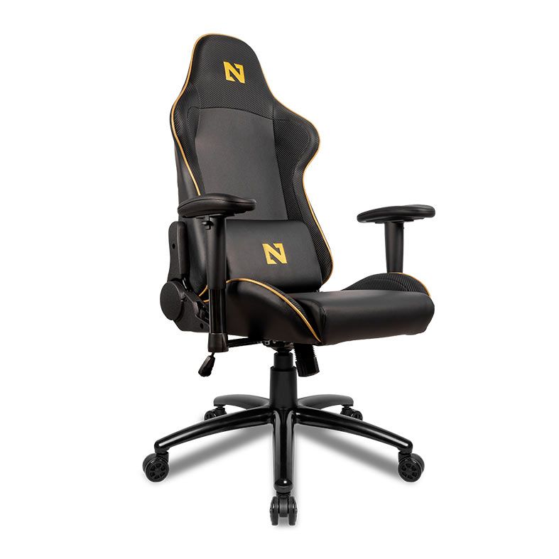 Cadeira Gamer Netenho Miramar V2, Espuma Moldada, Preto e Dourado, NT-MRM-V2