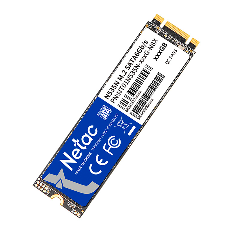 SSD Netac N535N, 128GB, M.2 2280, Sata III 6GB/s, Leitura 510MB/s, Gravacao 440MB/s, NT01N535N-128G-N8X