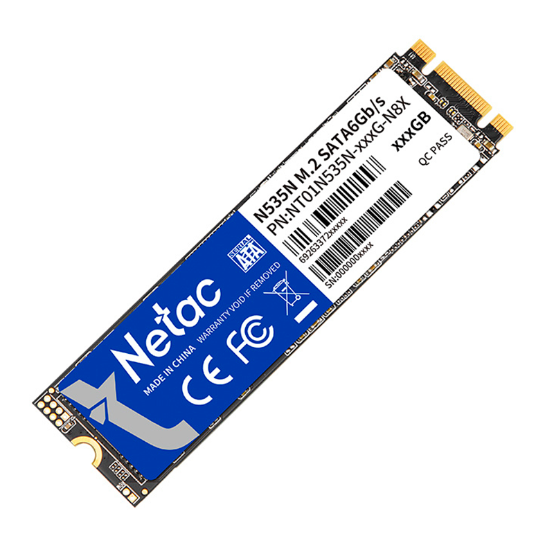 SSD Netac N535N, 128GB, M.2 2280, Sata III 6GB/s, Leitura 510MB/s, Gravacao 440MB/s, NT01N535N-128G-N8X
