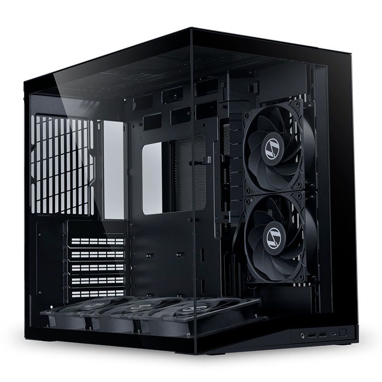 Gabinete Gamer Lian Li O11 Dynamic Mini V2 Flow, Mini-Tower, Lateral de Vidro, Com 5 Fans, Preto, O11DMIV2FX-BLACK