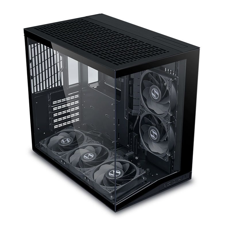 Gabinete Gamer Lian Li O11 Dynamic Mini V2 Flow, Mini-Tower, Lateral de Vidro, Com 5 Fans, Preto, O11DMIV2FX-BLACK