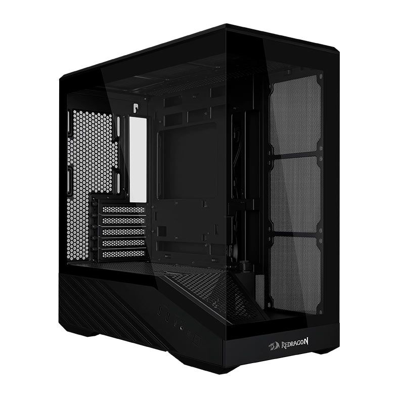 Gabinete Gamer Lian Li Vector V100 Mini X Redragon, ARGB, Mini-Tower, Lateral de Vidro, Com 4 Fans, Preto, OE809RX