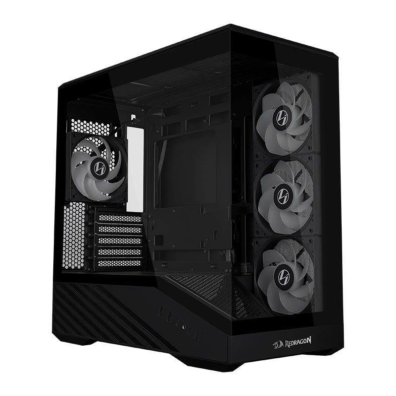 Gabinete Gamer Lian Li Vector V100 Mini X Redragon, ARGB, Mini-Tower, Lateral de Vidro, Com 4 Fans, Preto, OE809RX