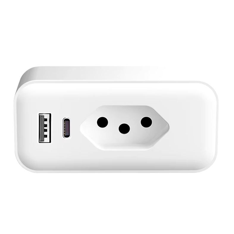 OPENBOX Adaptador De Tomada Avatto OT16, 20A, Wi-Fi, 1 Tomada, Bivolt,1 Tipo-C, 1 USB, Branco, OT16-M-20A