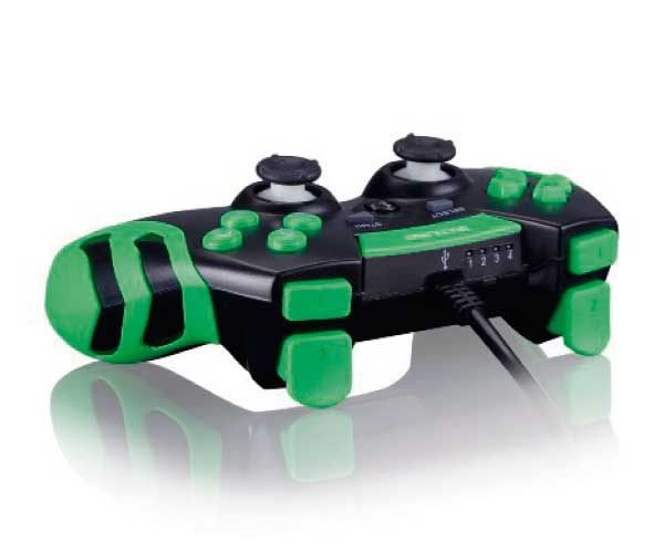 Controle Gamer Multi Dual Shock 3x1 Ps3 Ps2 PC Preto/Verde, JS081