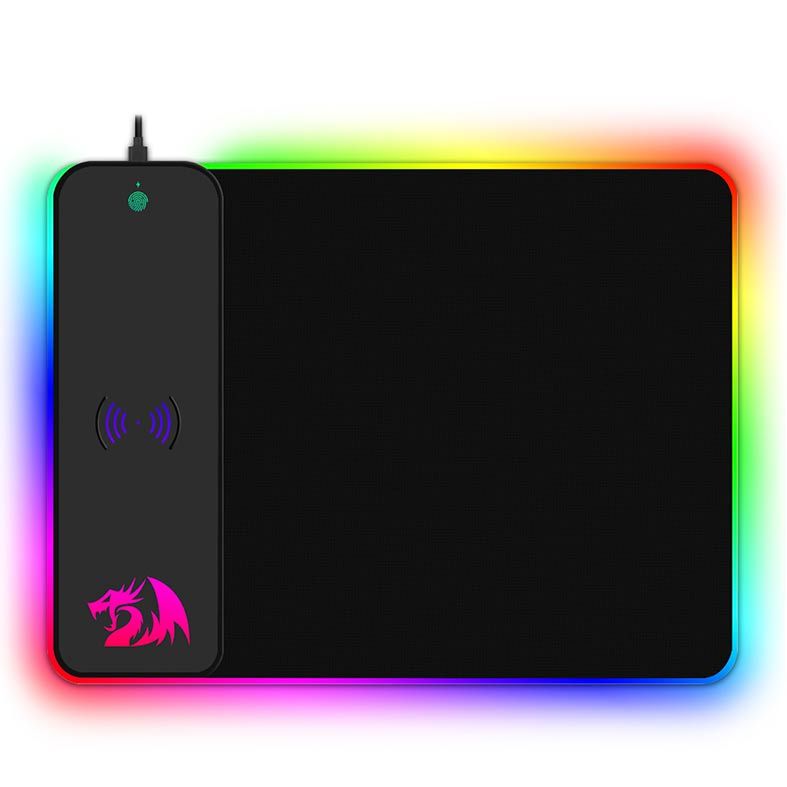 Mousepad Gamer ReDragon Crater RGB 400x300x9mm com Carregador Wireless, P028