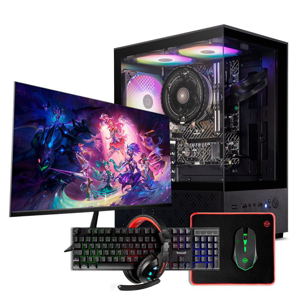 PC Gamer Completo Mancer Feácio V, AMD Ryzen 3 5300G, 16GB DDR4, SSD 480GB + Monitor + Kit Periféricos
