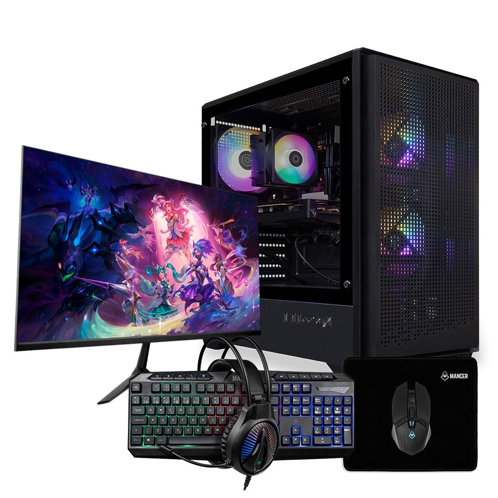 PC Gamer Completo Pichau Ganesha III, Intel i5-12400F, Radeon RX 580 8GB, 16GB DDR4, SSD M.2 480GB + Monitor + Kit Periféricos